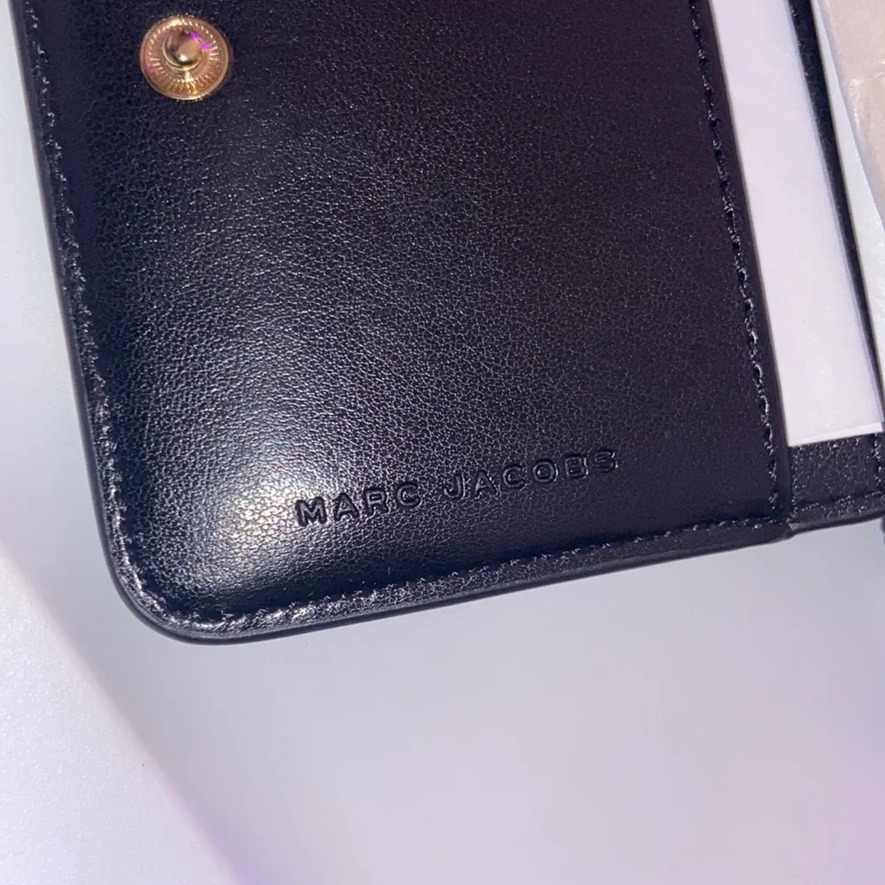 Marc Jacobs Logo Compact Wallet Black Multi - Picture 6 of 9